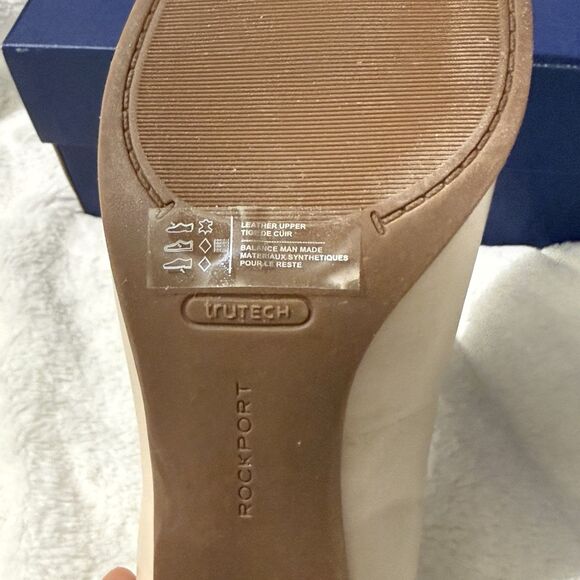 Rockport Violetta Mary Jane CJ3333 Womens Beige Leather Pumps Heels Shoes 8.5 M - Picture 10 of 12